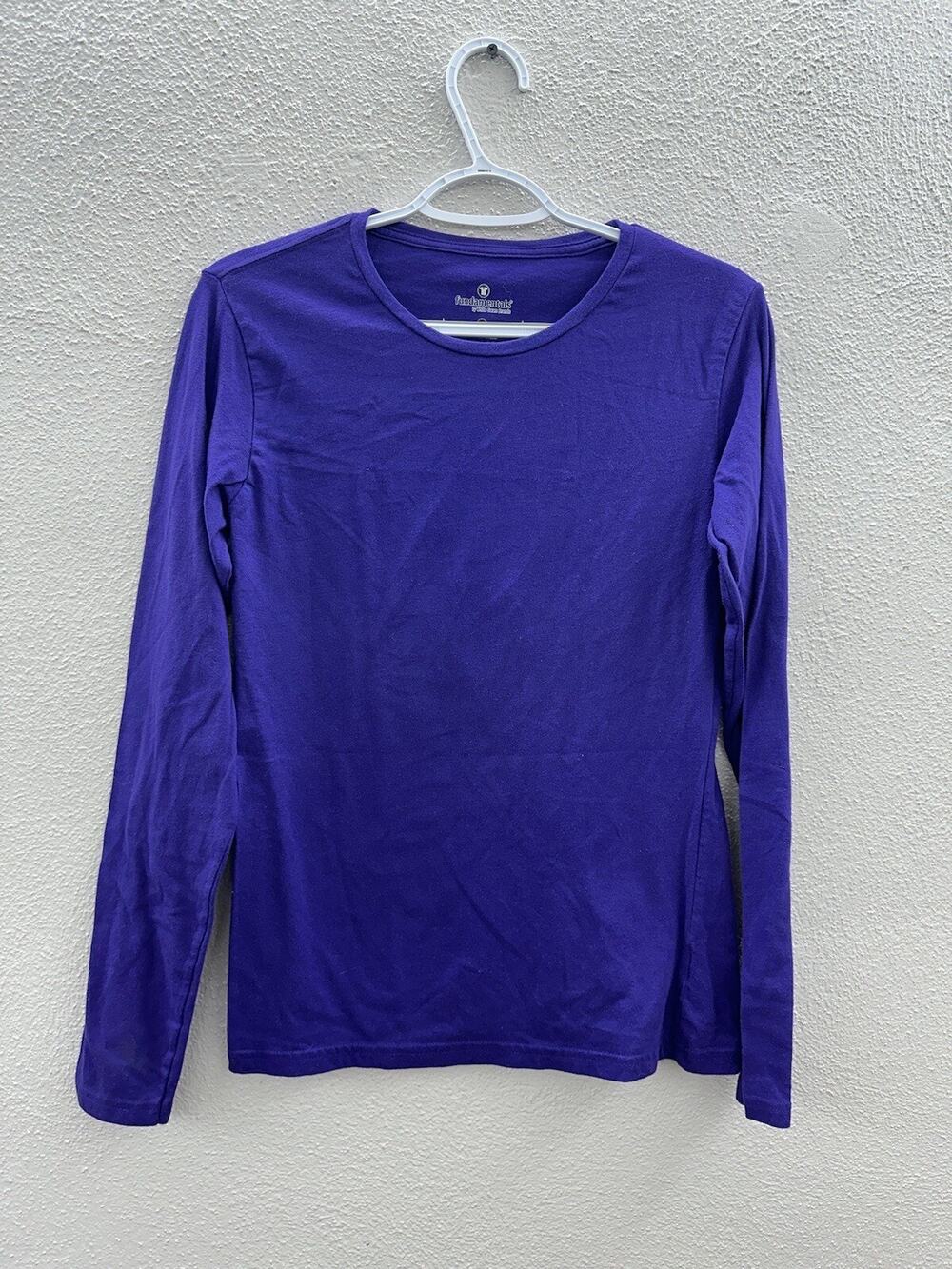 Womens Fundamentals By White Swan Brands Shirt Size Large Purple Long Sleeve